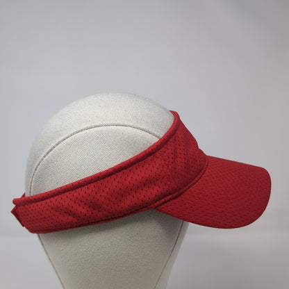 Augusta Sportswear Strapback Visor Hat Red One Size Solid Blank Outdoor