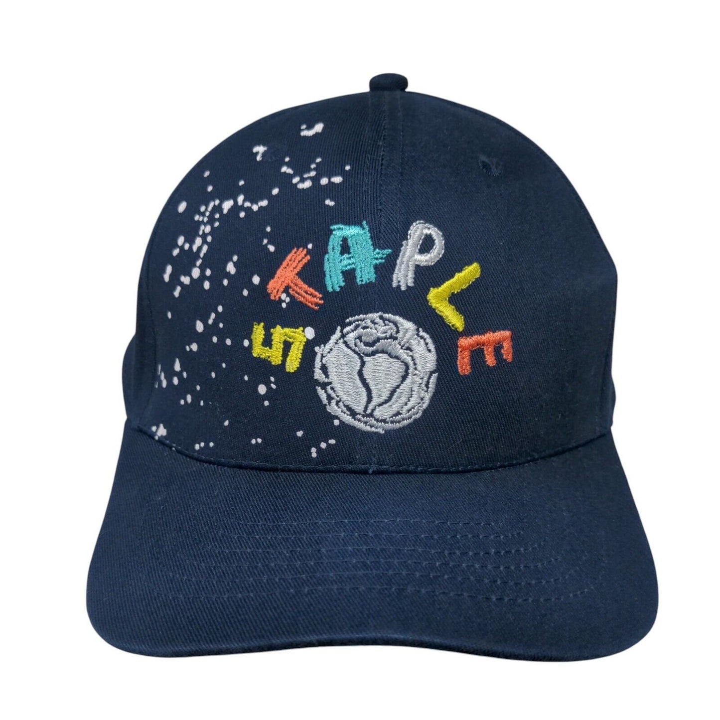 Staple Snapback Hat Blue One Size Adjustable Embroidered 6 Panel Cotton