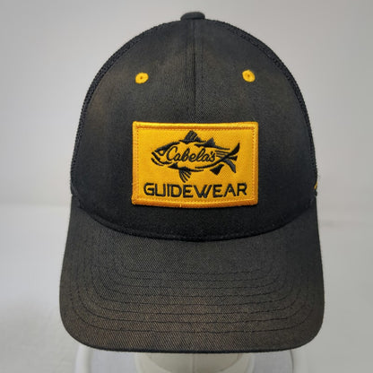 Cabela's Guidewear Trucker Hat Black One Size Mesh Back Snapback Fish Patch