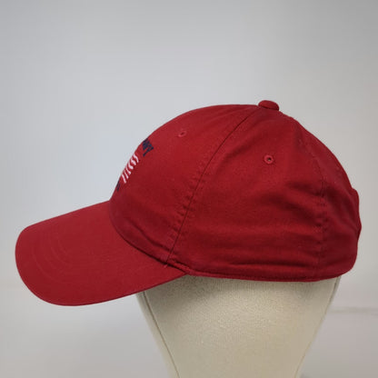 Old Navy Baseball Red S/M Slideback 2002 American Flag Embroidered Cotton Hat