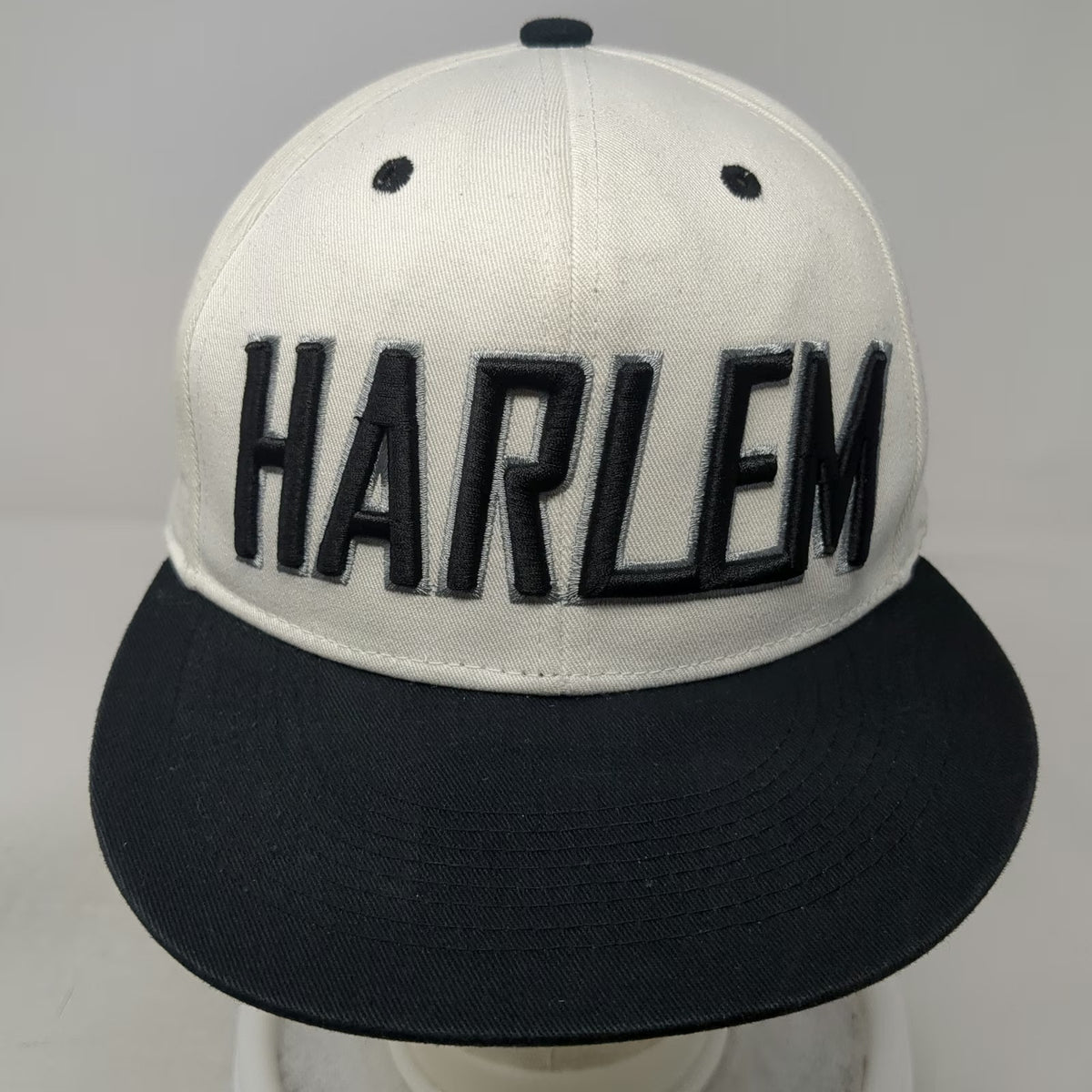 L.O.G.A. Harlem Snapback White One Size Hat Raised Embroidery Green Undervisor