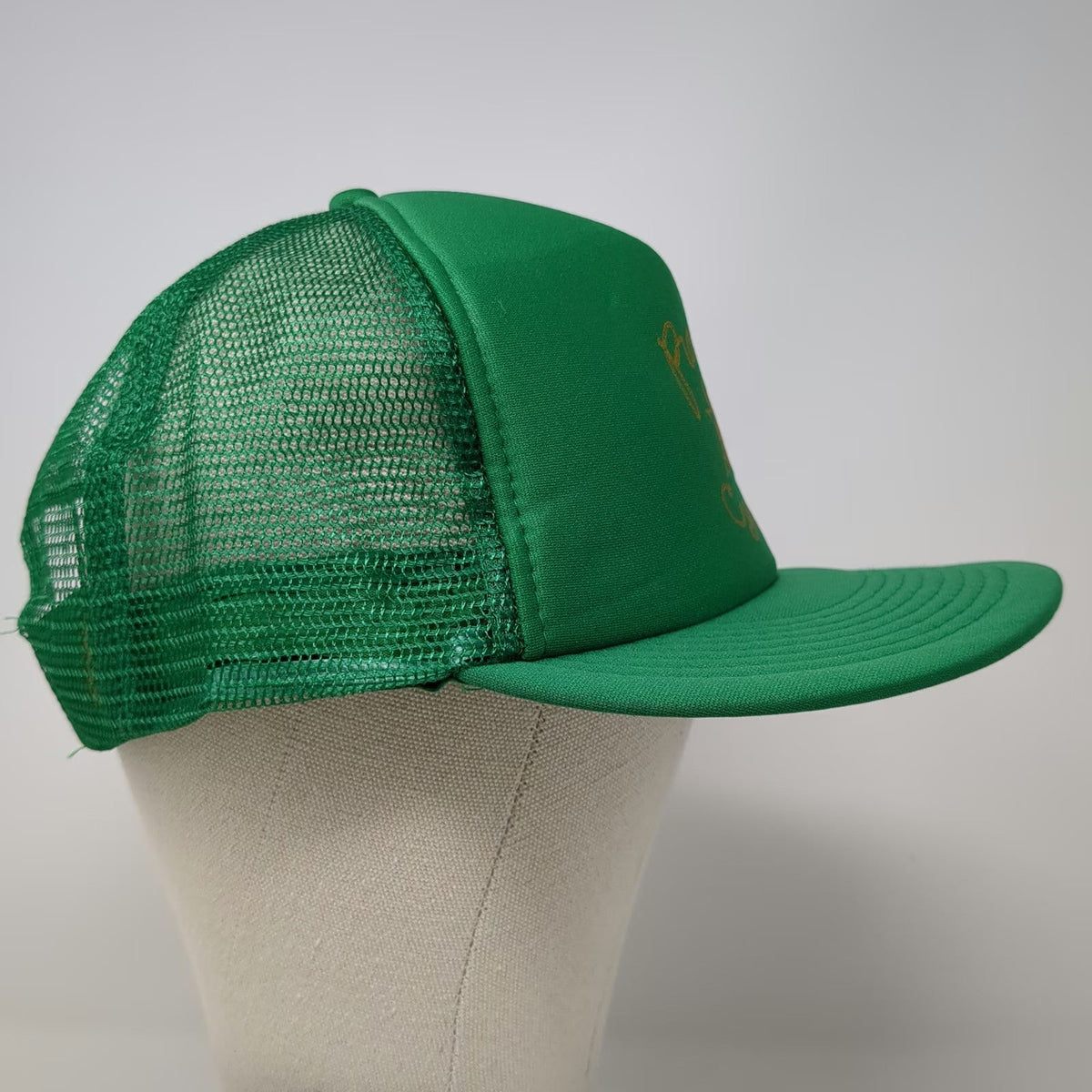 Otto Trucker Hat Green OSFM Rawhide Cycles Motorcycle Mesh Snapback Foam Front