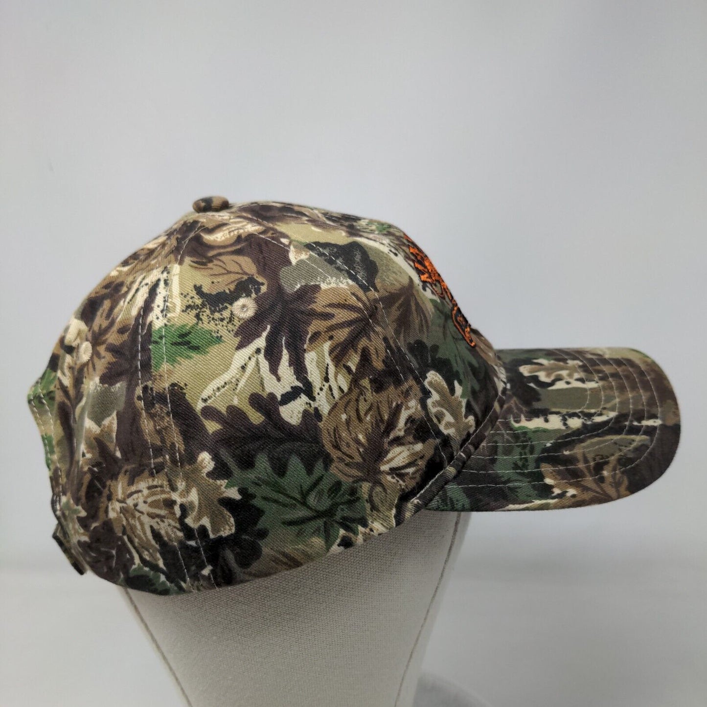 Manatee Fish Camp Strapback Hat Camouflage OSFM Adjustable Embroidered Otto