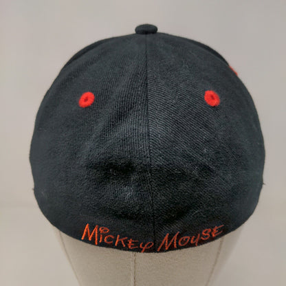 Disney Parks Boy's Fitted Hat Black Stretch Embroidered Mickey Mouse Logo