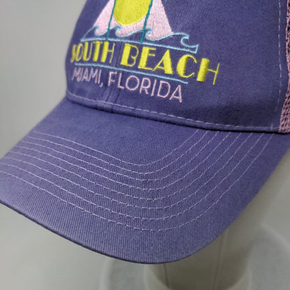 South Beach Miami Florida Strapback Trucker Hat Multi One Size Mesh Back