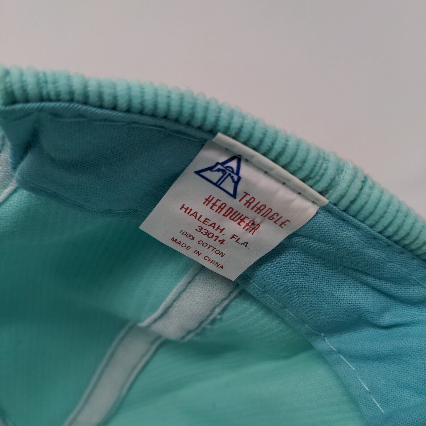 Lagoon Snapback Hat Greenish-Blue OSFA Adjustable Corduroy Triangle