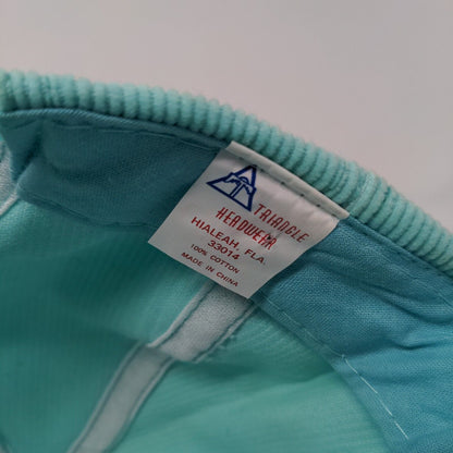 Lagoon Snapback Hat Greenish-Blue OSFA Adjustable Corduroy Triangle