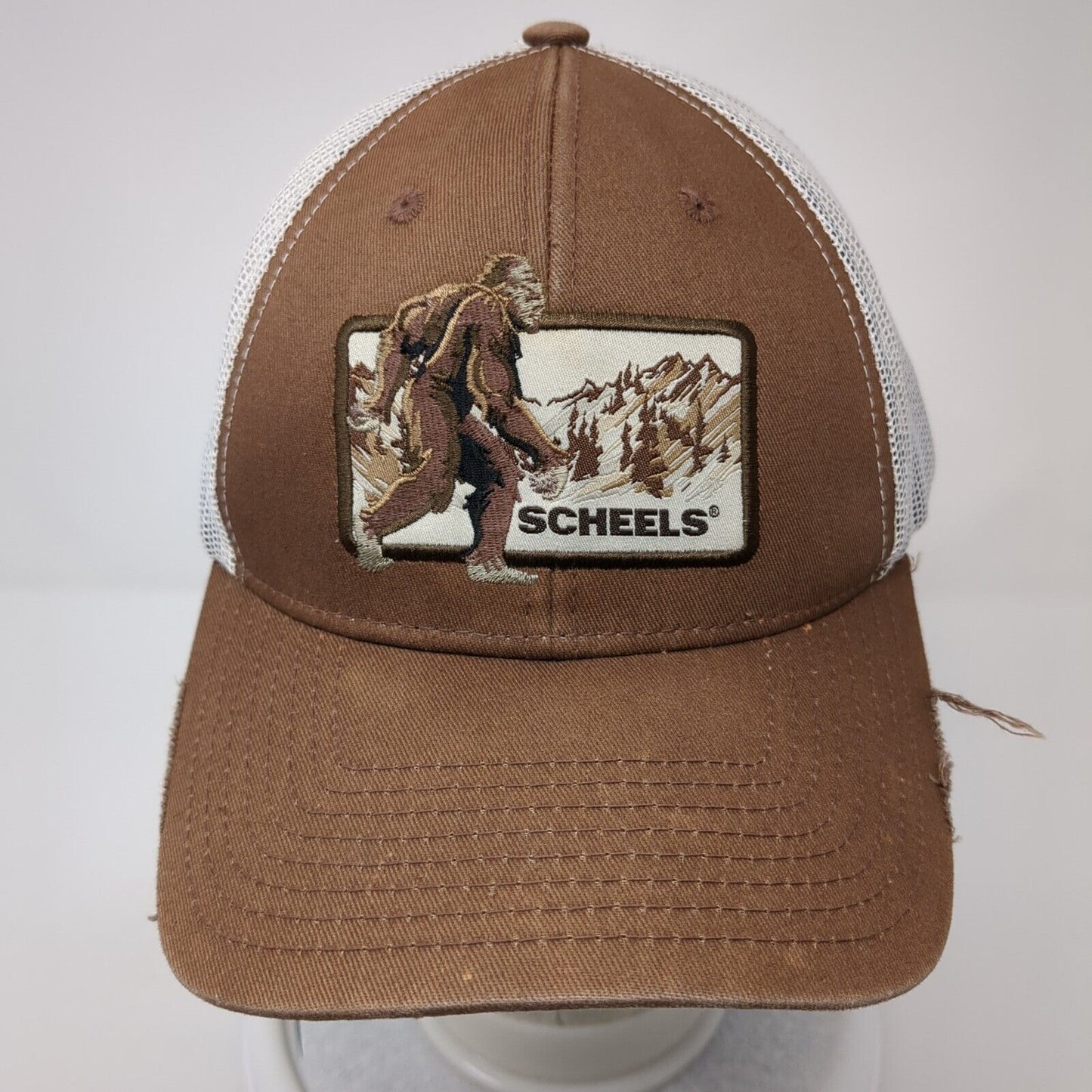 Scheels Bigfoot Sasquatch Snapback Trucker Hat Brown One Size Mesh Back