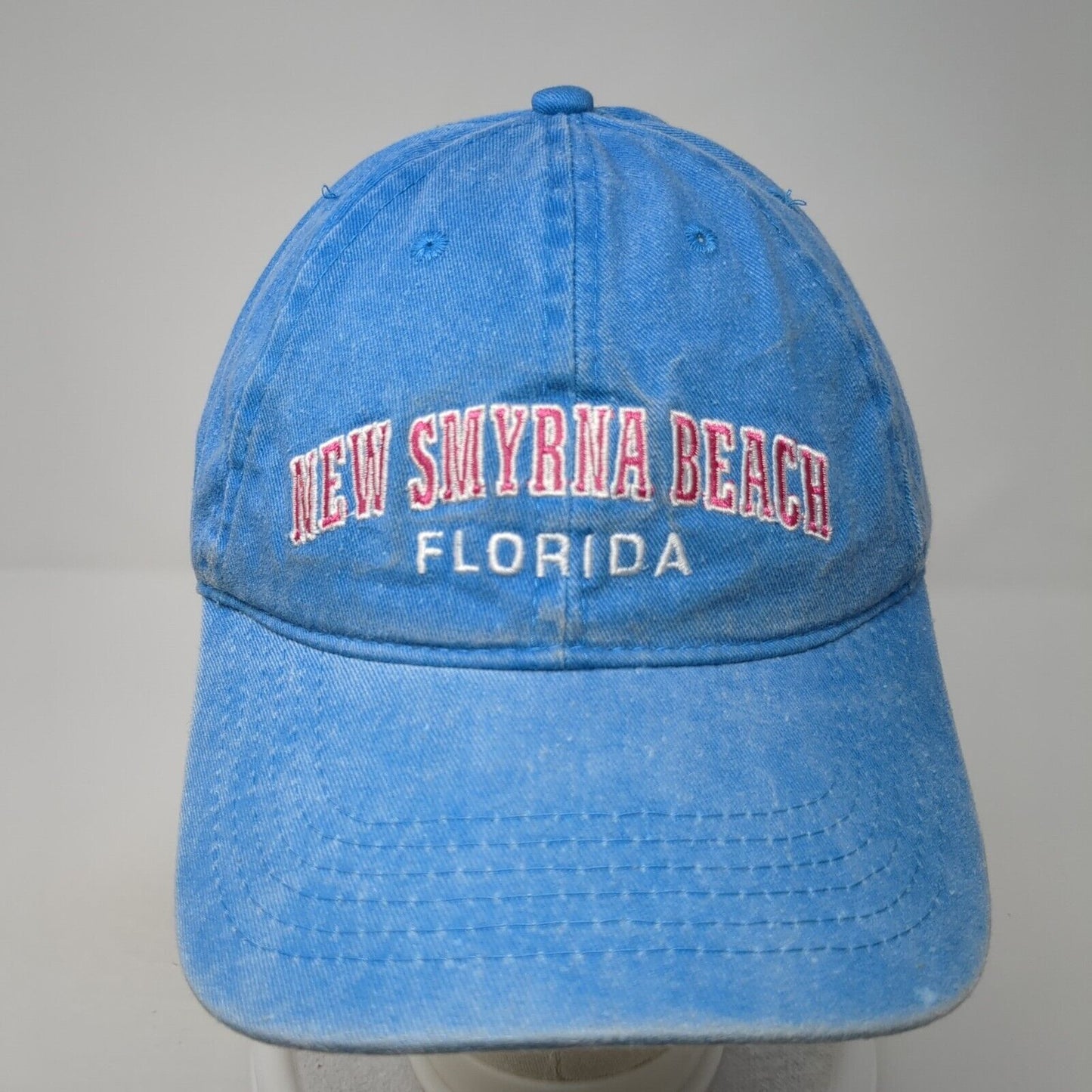 New Smyrna Beach Florida Strapback Baseball Cap Blue OS Adjustable Alvins Island