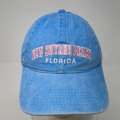 New Smyrna Beach Florida Strapback Baseball Cap Blue OS Adjustable Alvins Island