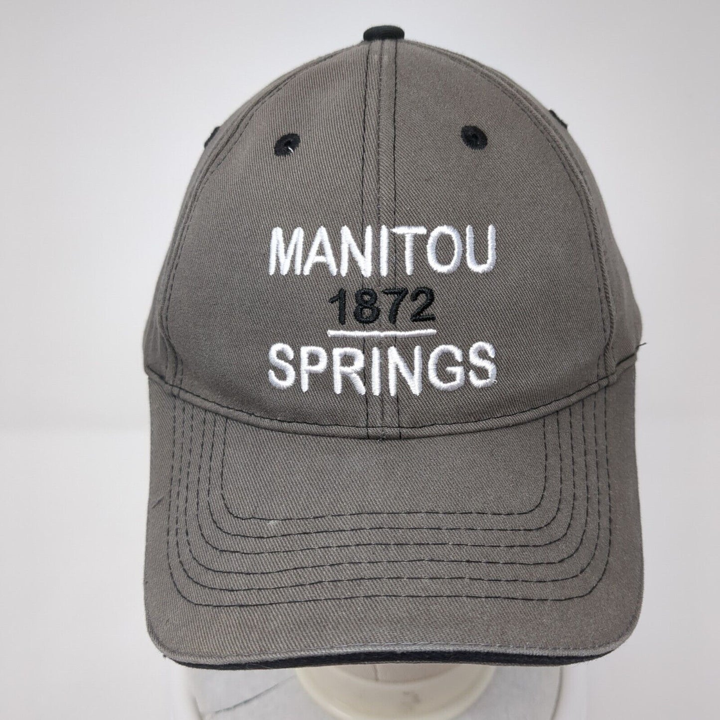 Manitou Spring 1872 Strapback Hat Gray One Size Adjustable Embroidered Jhats