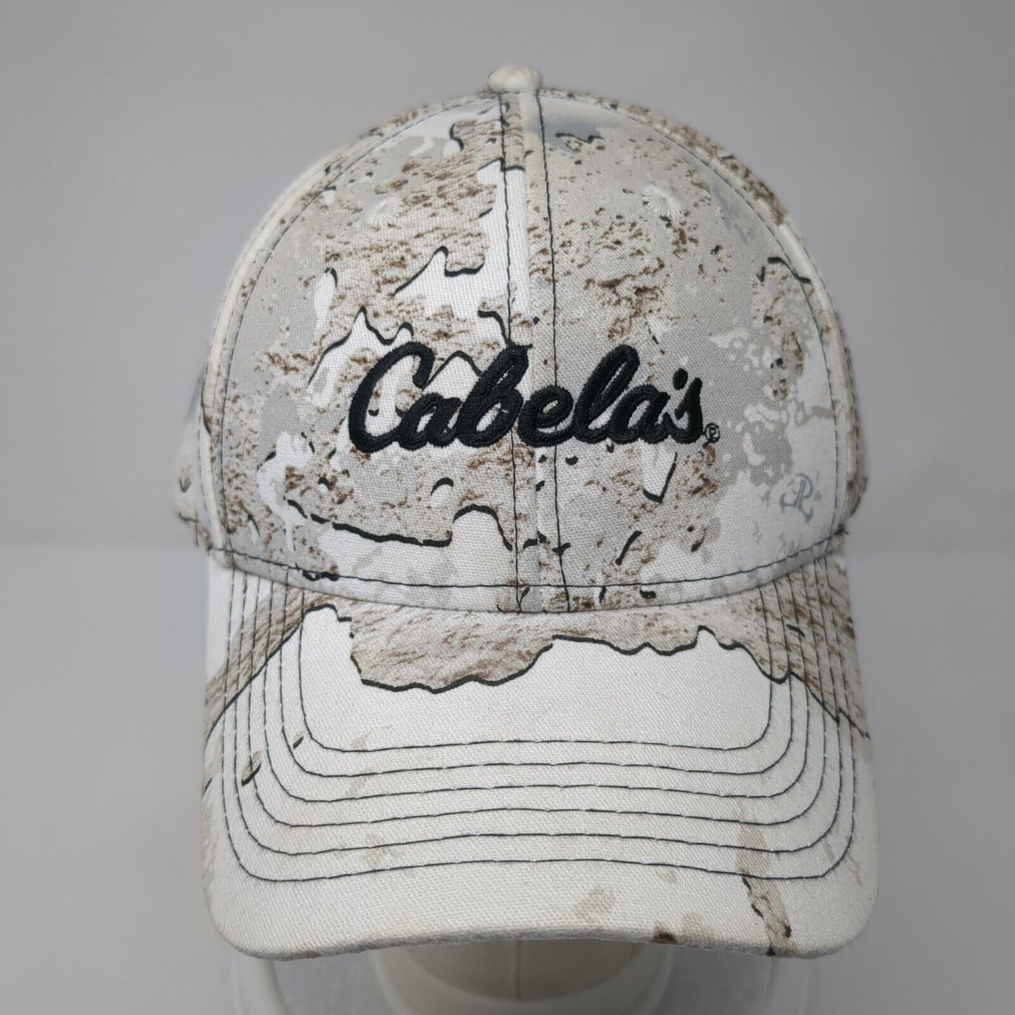 Cabela's Snapback Hat Tundra Camo One Size Adjustable Embroidered