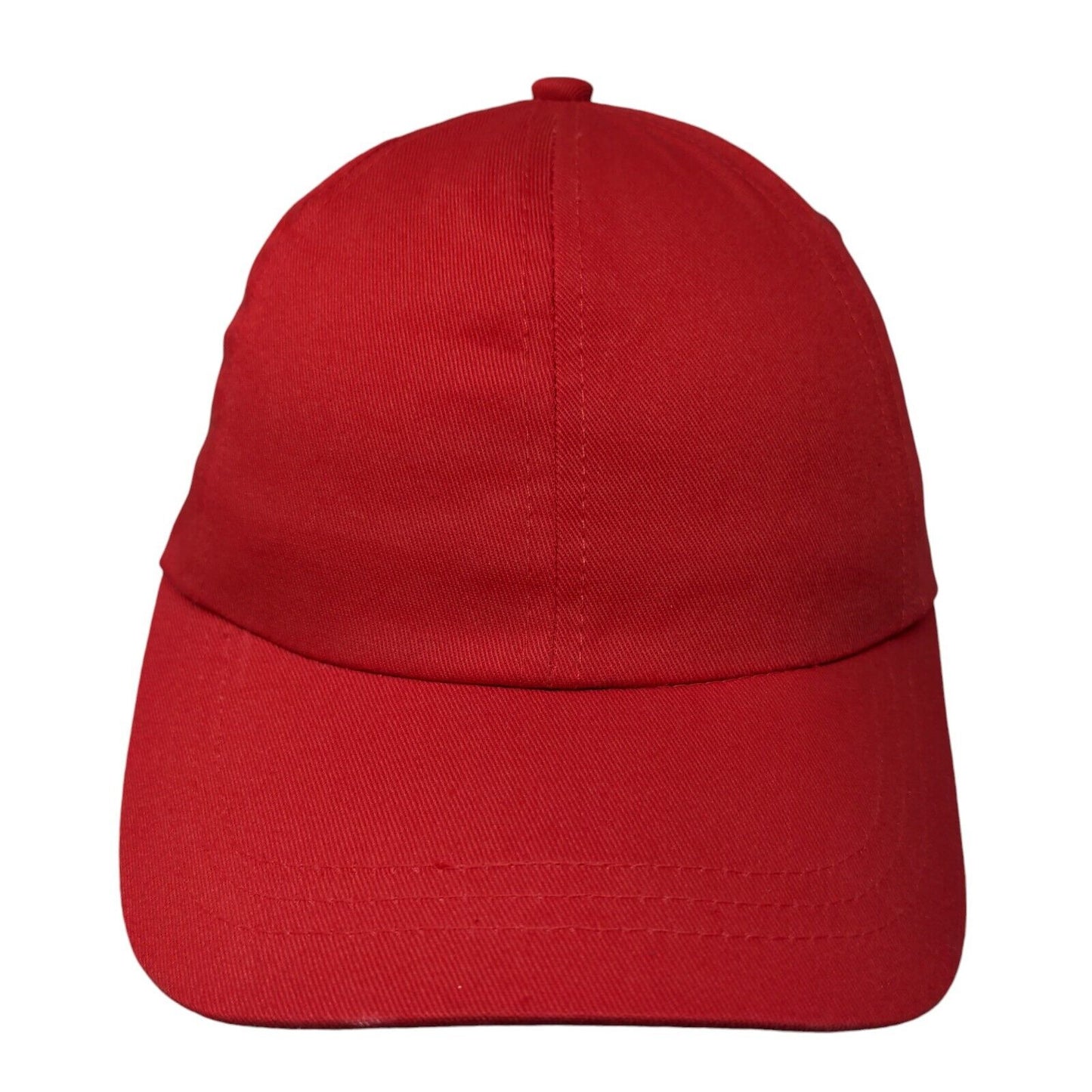 Unbranded Strapback Hat Red One Size Adjustable Vented Holes 6 Panel Blank