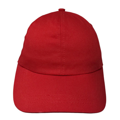 Unbranded Strapback Hat Red One Size Adjustable Vented Holes 6 Panel Blank