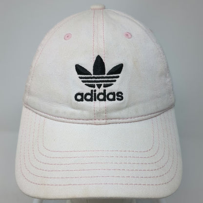 Adidas Baseball Cap Pink One Size Trefoil Logo Slideback Gray Underbrim Hat