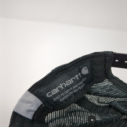 Carhartt Snapback Trucker Hat Black One Size Adjustable Mesh Back 6 Panel Blank