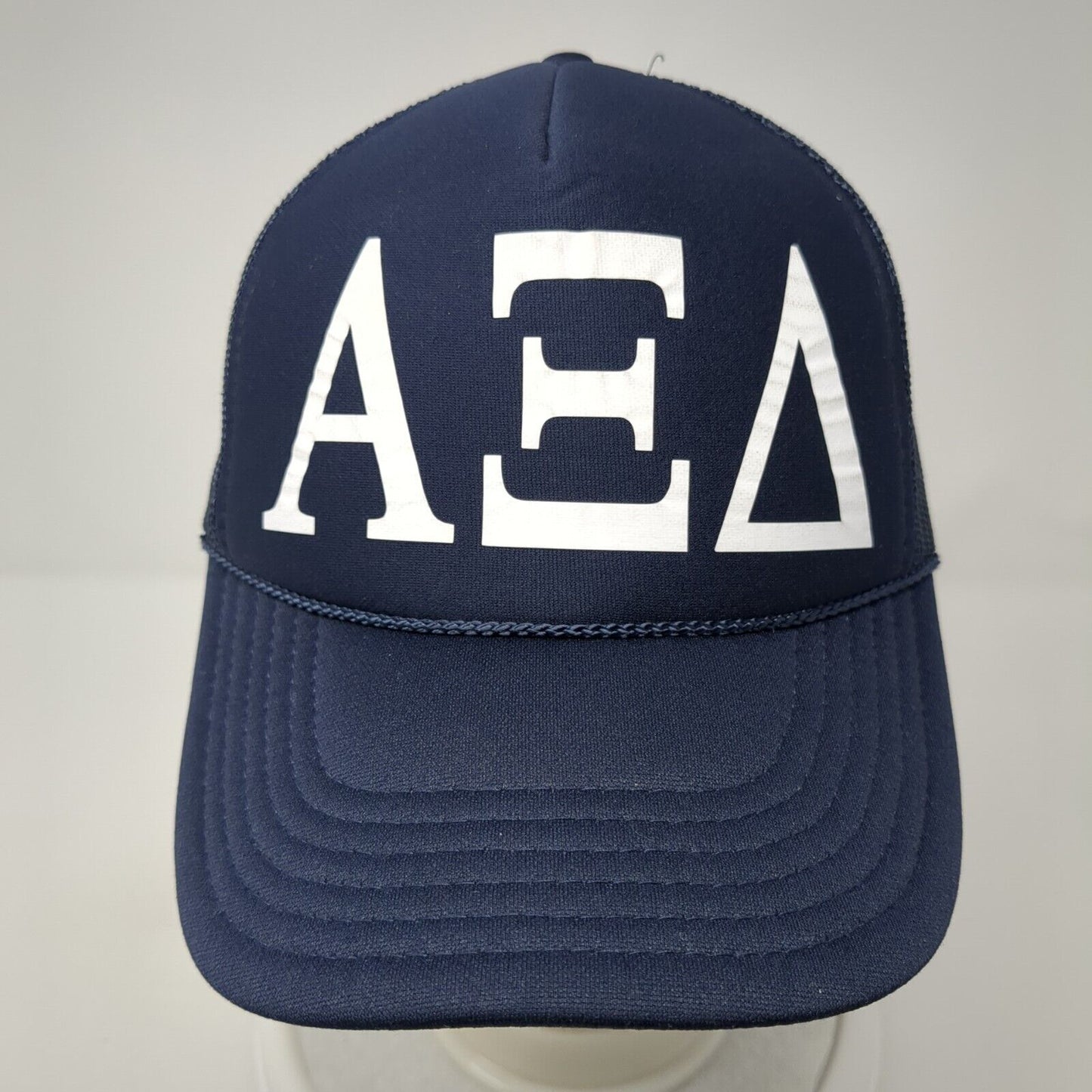 Alpha Xi Delta Snapback Mesh Back Rope Trucker Hat Blue One Size Otto