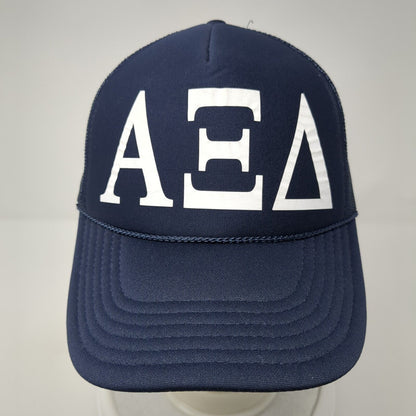 Alpha Xi Delta Snapback Mesh Back Rope Trucker Hat Blue One Size Otto
