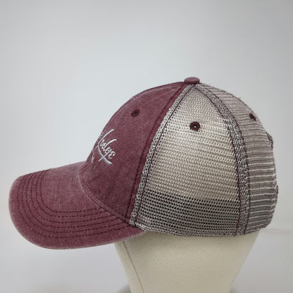 Legacy Trucker Hat Red One Size Shore Lodge McCall Idaho Mesh Snapback Hat