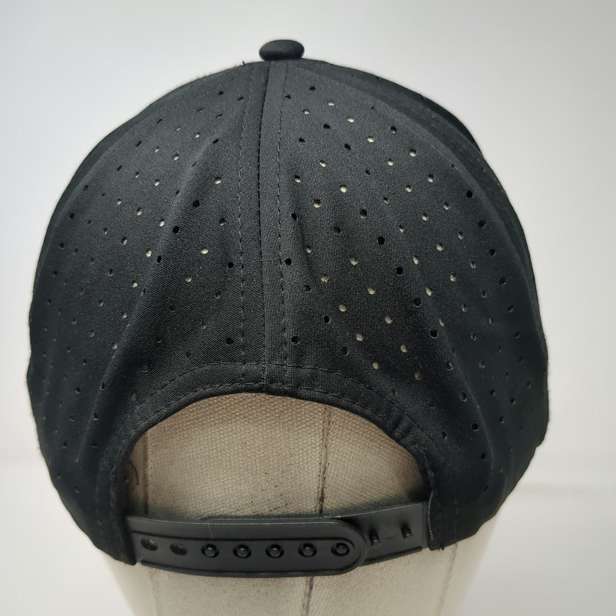 Waggle Trucker Hat Black One Size Snapback Perforated Tiger Stripe Goat Golf