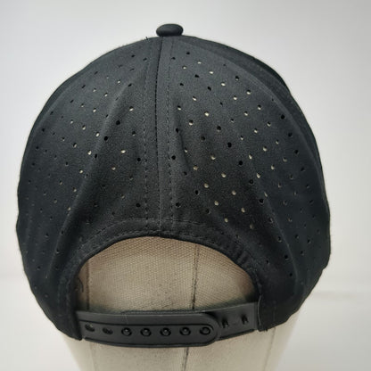 Waggle Trucker Hat Black One Size Snapback Perforated Tiger Stripe Goat Golf