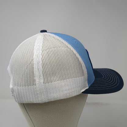 Richardson Trucker Hat Blue White One Size Grand Targhee Resort Bison Patch Mesh