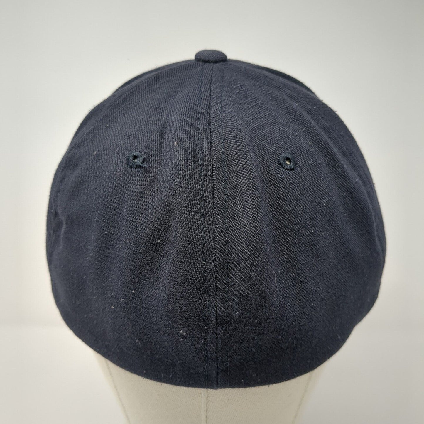 QQE Fitted Hat Blue Large-XL Embroidered Flexfit Yupoong Solid 6 Panel