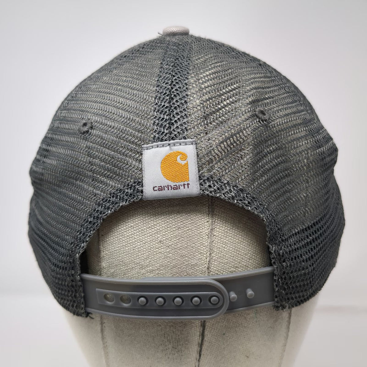 Carhartt Trucker Hat Gray One Size Mesh Back Snapback Embroidered Logo Workwear