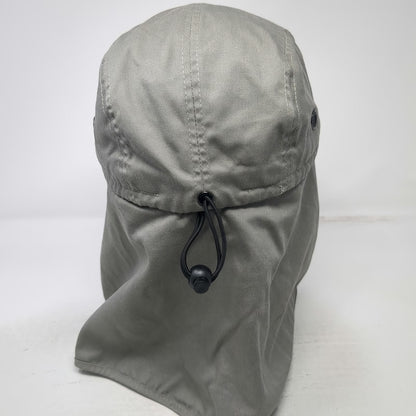 hg 5 Panel Hat Gray One Size Neck Flap Sun Shield Cord Toggle Slideback Outdoor
