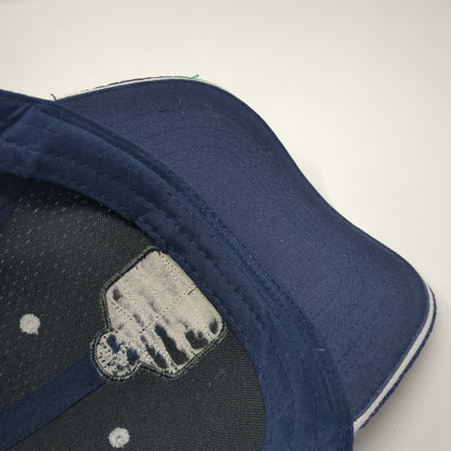 Pow Wow Strapback Hat Blue One Size Adjustable Solid 6 Panel Outdoor