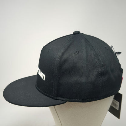 Illuminarium 5 Panel Black Hat Flat Bill Sonic Weld Snapback Rainbow W/Tags