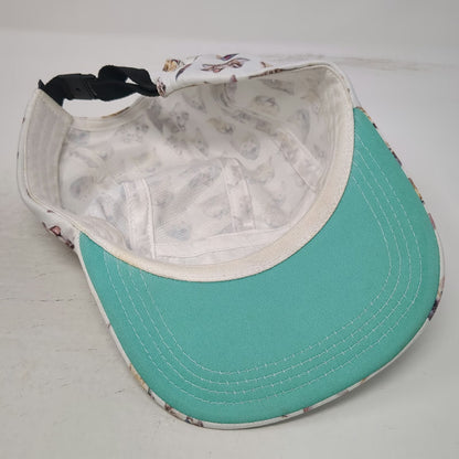 Get Wild 5 Panel White One Size All Over Kitten Print Hat Flat Brim Strapback