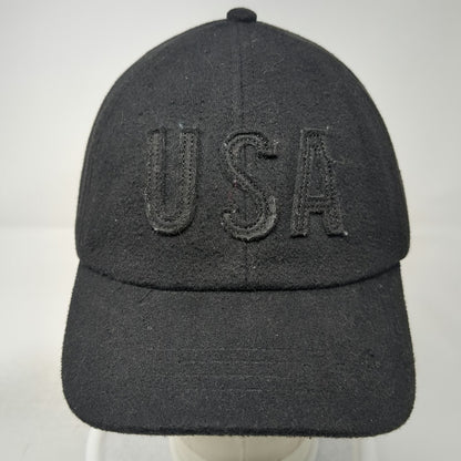 Old Navy Baseball Cap Black One Size USA Embroidery Slideback Curved Brim Hat