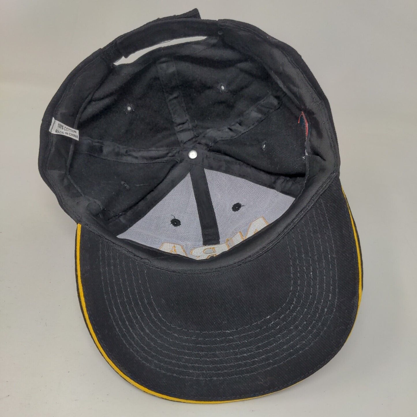 NRA Strapback Hat Black One Size Embroidered American Flag 6 Panel