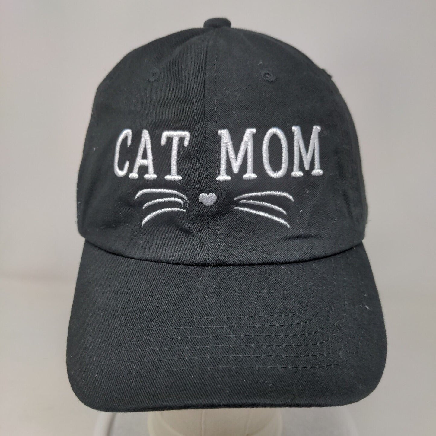 Cat Mom Slideback Hat Black OSFM Adjustable Embroidered 6 Panel Handy Hats