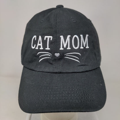 Cat Mom Slideback Hat Black OSFM Adjustable Embroidered 6 Panel Handy Hats
