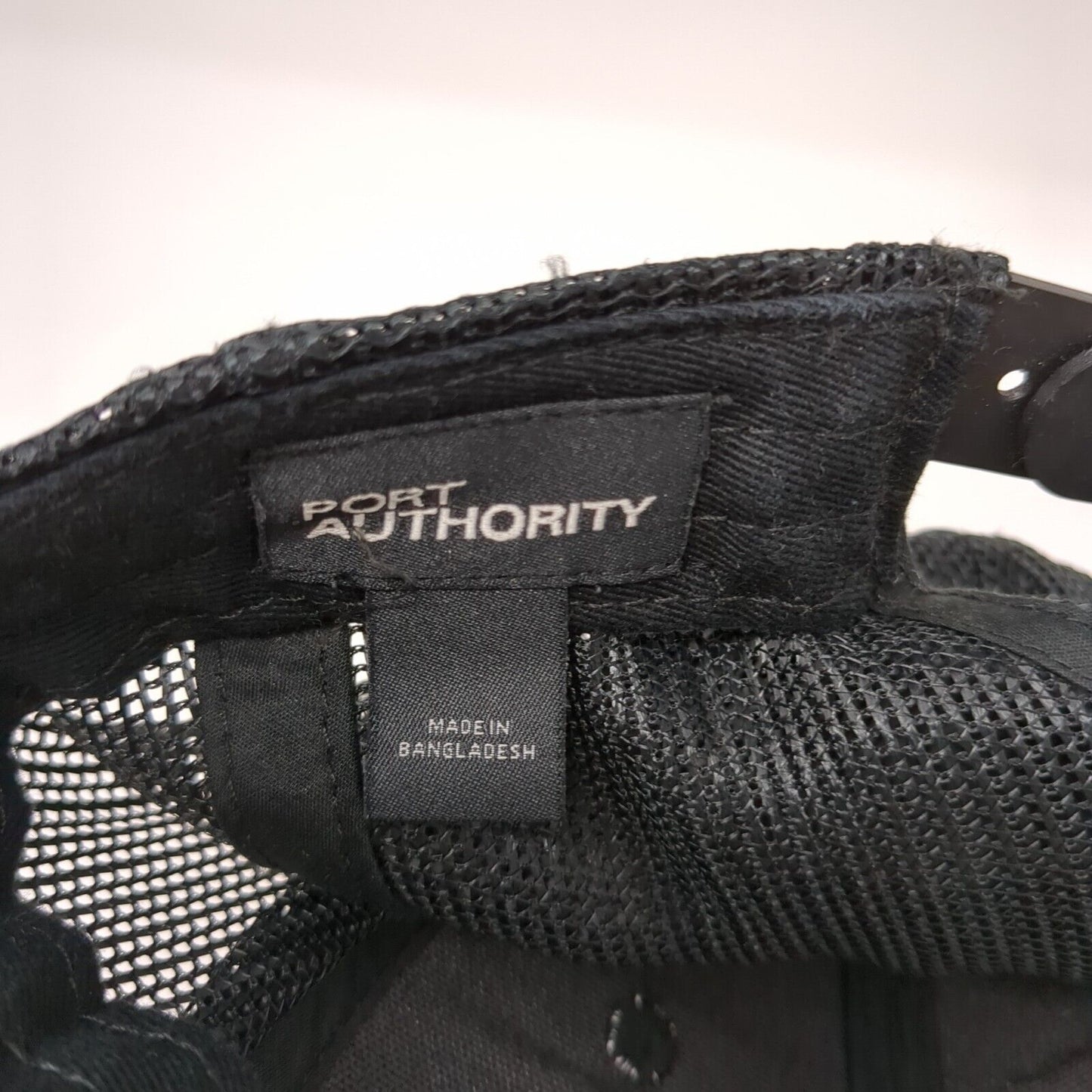 Bruchi's Snapback Trucker Hat Black One Size Adjustable Mesh Back Port Authority