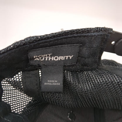 Bruchi's Snapback Trucker Hat Black One Size Adjustable Mesh Back Port Authority