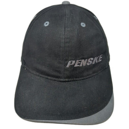 Sportsman Penske Logo Baseball Cap Black One Size Strapback Gray Accents Hat