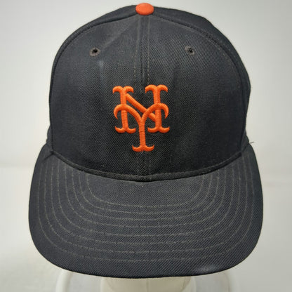 New York Mets MLB Annco Baseball Cap Black 7 100% Wool USA Hat Vintage