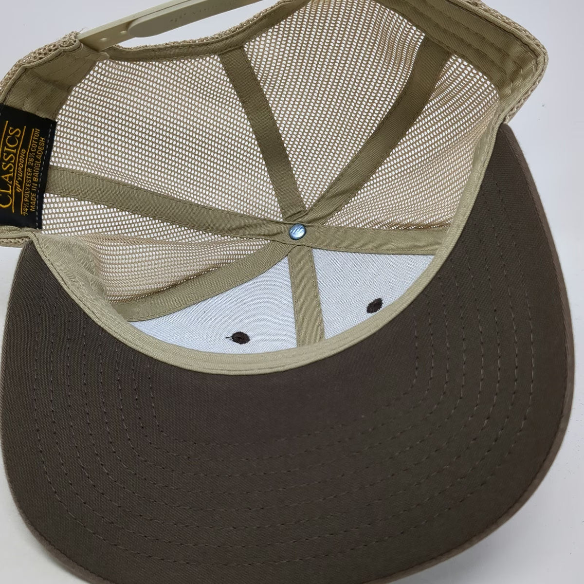Yupoong Brown Trucker Hat One Size Coastline Equipment Mesh Back Snapback Patch