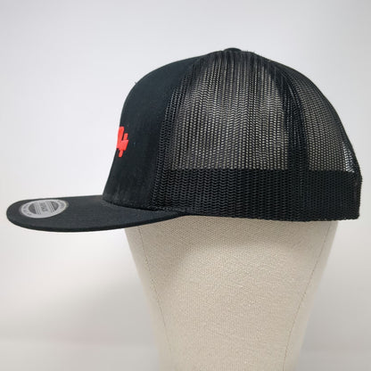 Yupoong Trucker Hat Black One Size Mesh Back Snapback TSP+ Graphic Flat Brim
