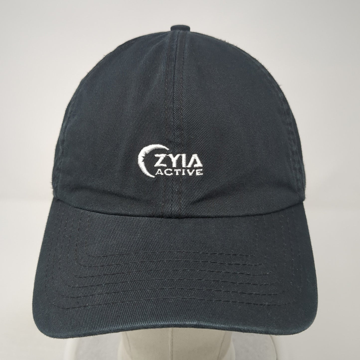 Zyia Active Slideback Hat Black One Size Adjustable Solid Embroidered
