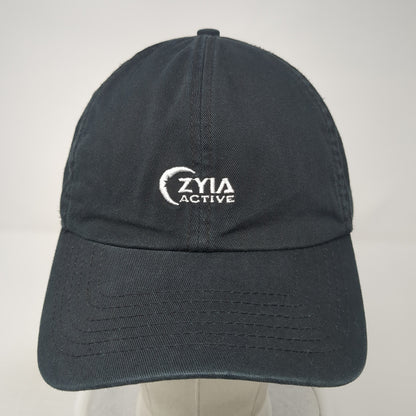 Zyia Active Slideback Hat Black One Size Adjustable Solid Embroidered