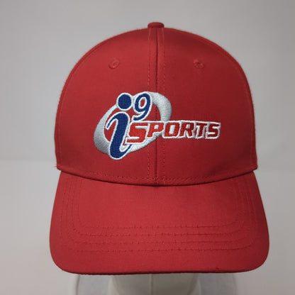 i9 Sports Strapback Hat Red One Size Adjustable Embroidered 6 Panel