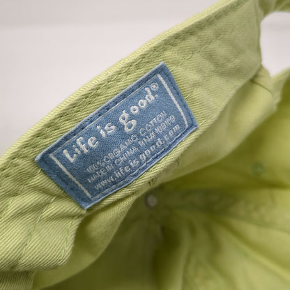 Life is Good Baseball Cap Green One Size Tree Grow Slogan Slideback Organic Hat