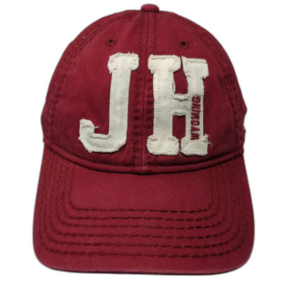 American Needle Snapback Hat Red One Size Jackson Hole Wyoming Distressed Bison