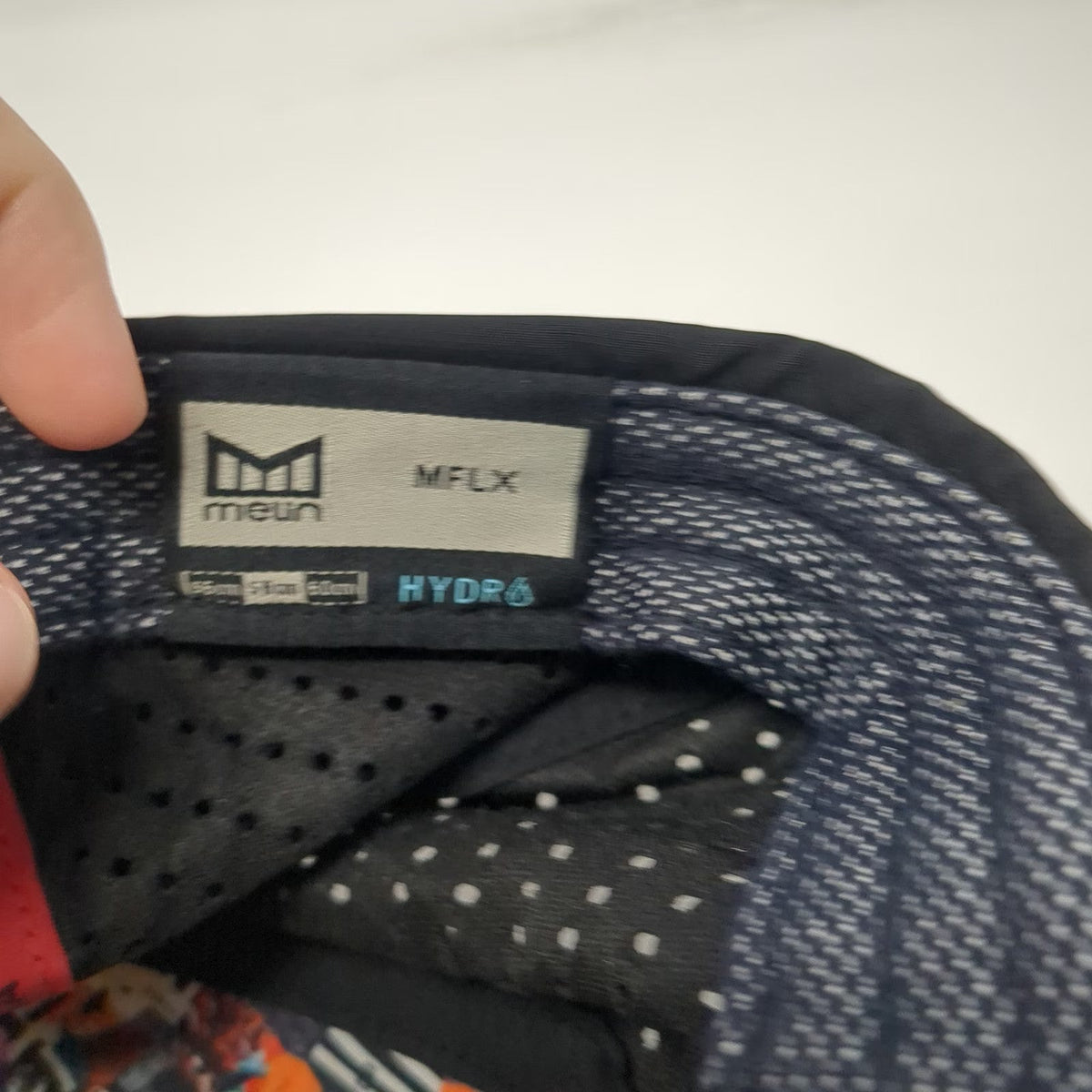 Melin Baseball Cap Black XL Perforated Graphic Lining Hydro Tech Stretch Hat