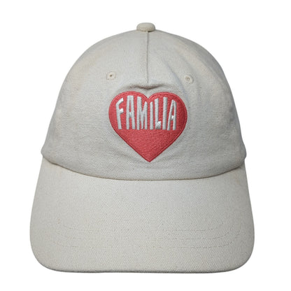 Familia Heart Slideback Hat Beige One Size Adjustable Leather Strap