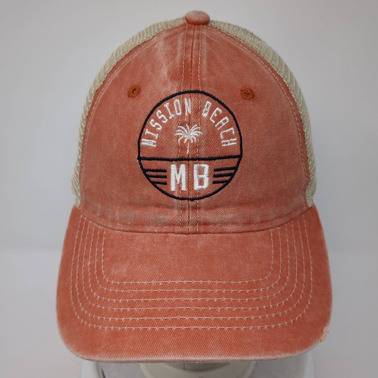 Mission Beach Trucker Hat Orange One Size Adjustable Mesh Back Salt Creek